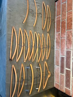 Clothes hangers wooden vintage lot