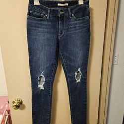 ♡《LEVI'S 711 SKINNY RIPPED JEANS》♡ SIZE 8/29