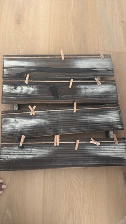 Rustic wood clip photo holder/ Photo collage frame