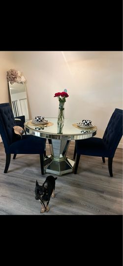 Z Gallerie mirror table 2 chairs