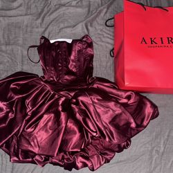 AKIRA BURGUNDY DRESS