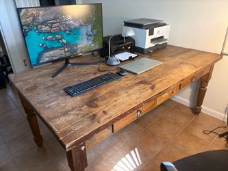 Rustic Farmhouse Wood Desk wDrawers