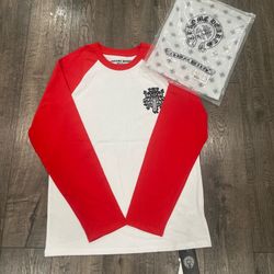 Red chrome heart long sleeve