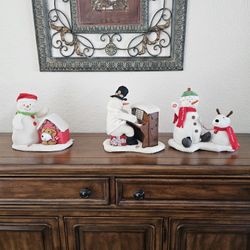 3 For $45 Musical Plush Snowmen 