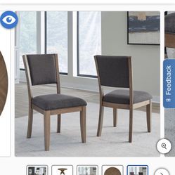 2 Brand New Boxed - Fabric Upholstered Dining Chairs