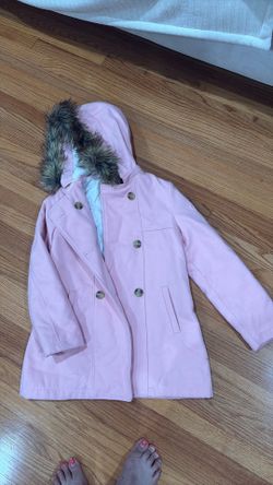 Pink coat with detachable hood