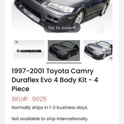 Duraflex 3 Piece Body Kit Toyota Camry 
