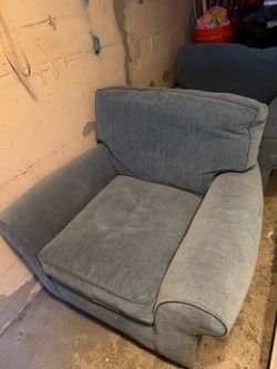 2 blue chairs