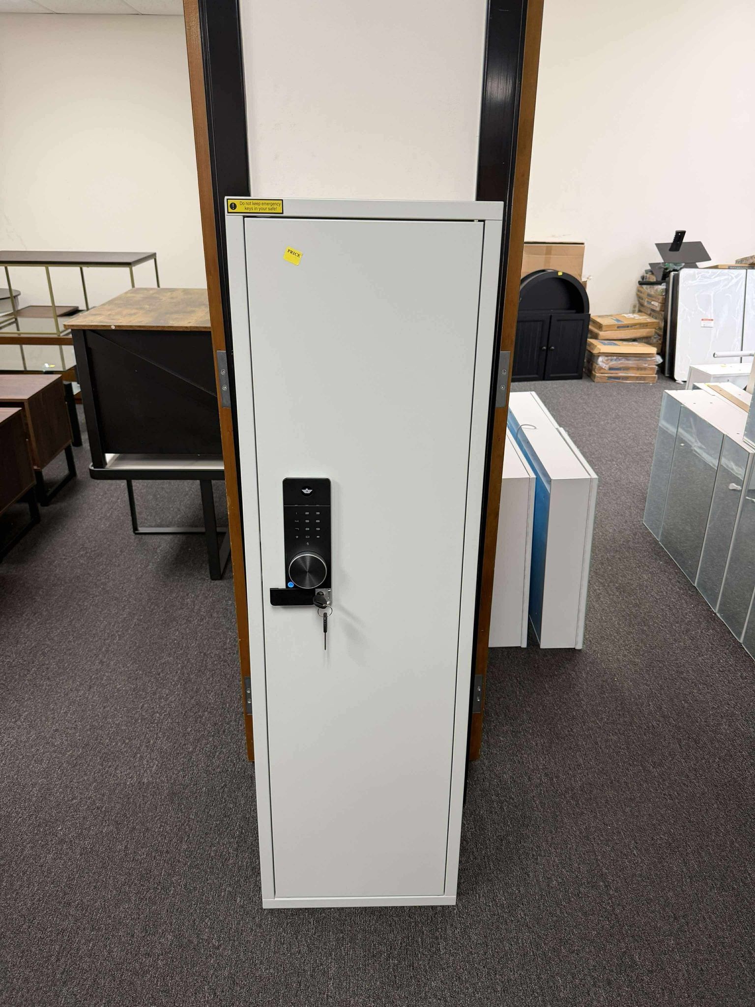 53.15” Wall Gun Safe, Digital Wall Safe Between the Studs with Dual Alarm & Mute Mode, Hidden Wall Gun Cabinet