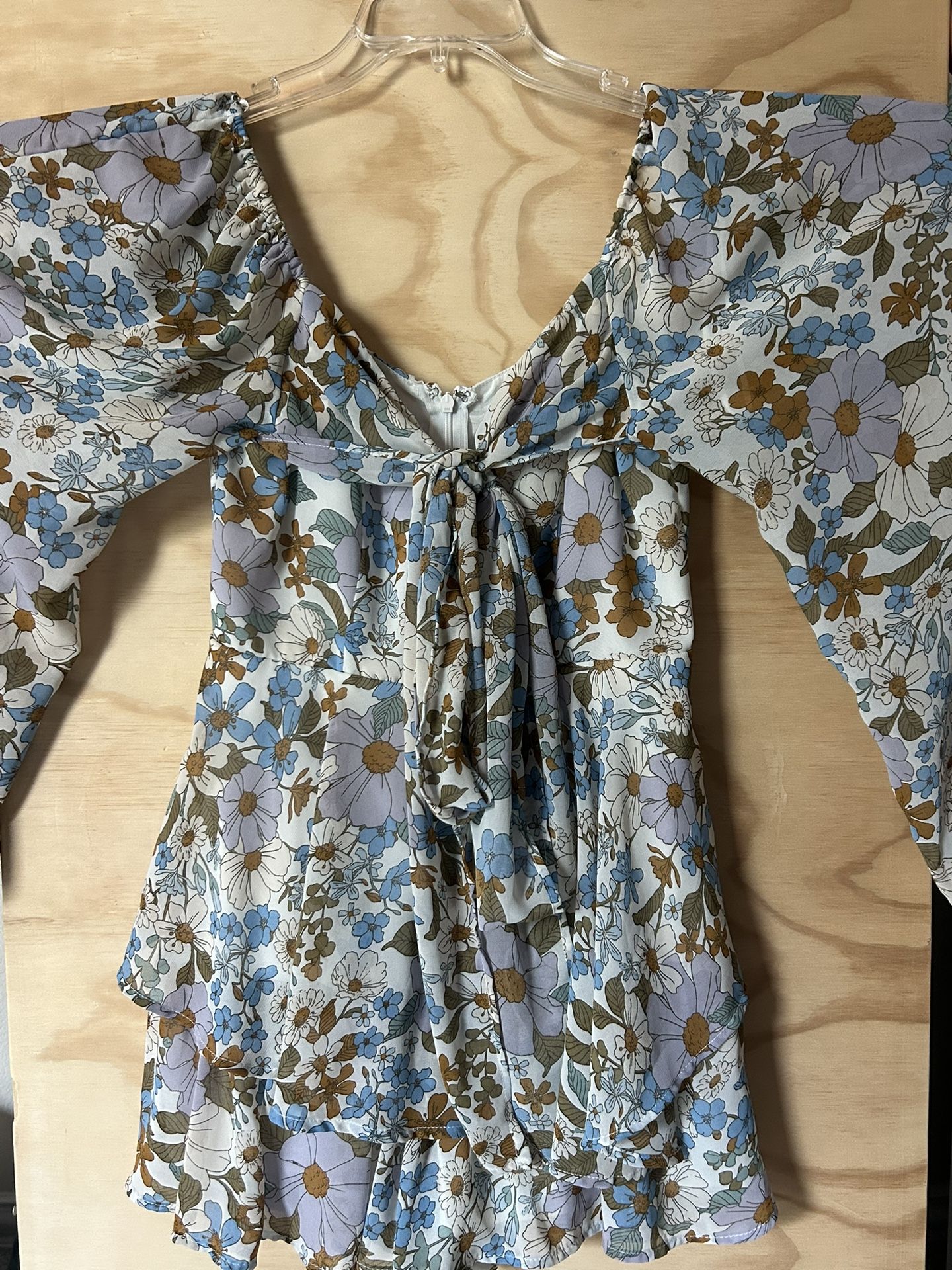 HYFVE, Romper, Floral Pattern, Blue, Brown, White, Small