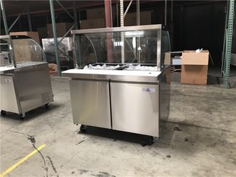 NSF 48 ins Cold table buffet hot pot display Refrigerator SCL48