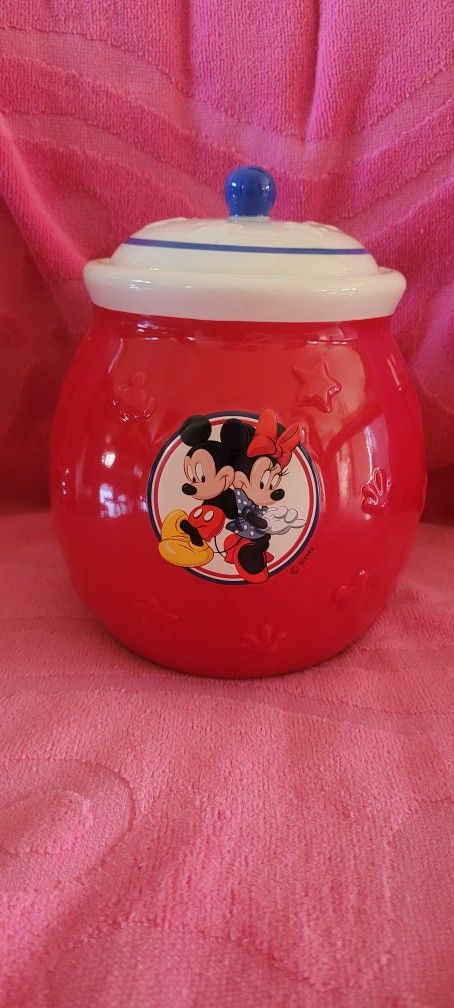 Mickey And Minnie Jar. $6