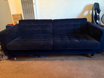 Navy Blue Velvet Sofa Futon