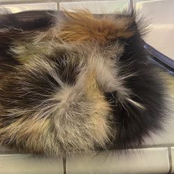 Patricia Nash real multicolor fox fur clutch