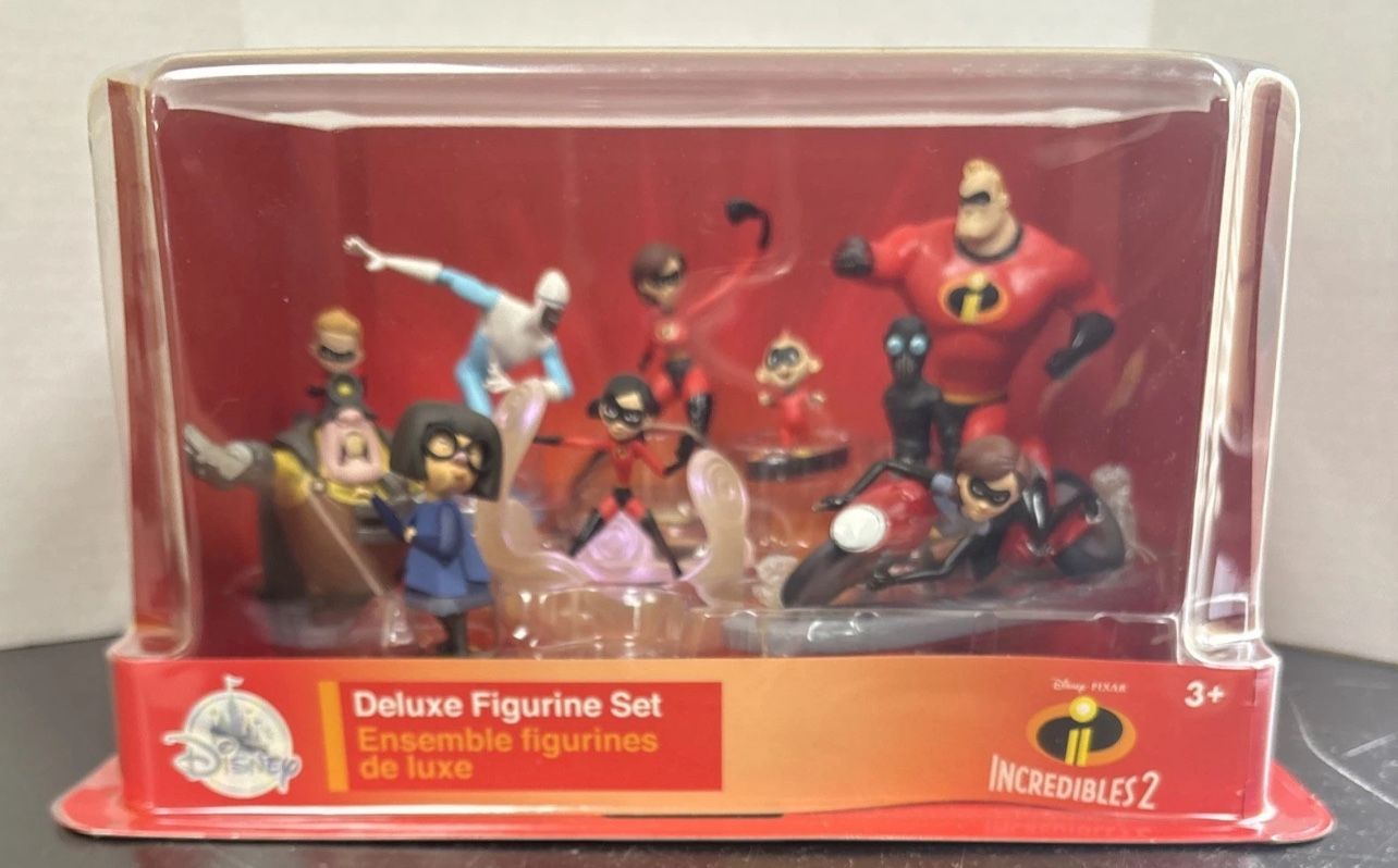 Disney Pixar Incredibles 2 Deluxe Figurine Set 10 Pc. Action Figures -BNIB!!