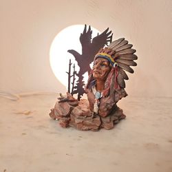 Indian And Eagle Night Light