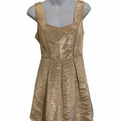 Minuet Gold Dress W/ Back Cutout 