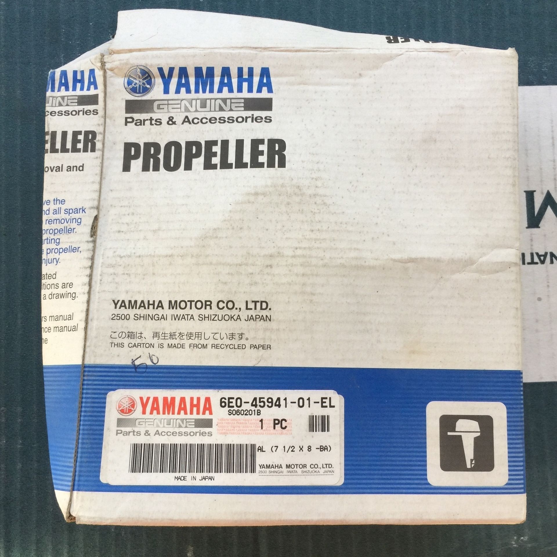 Yamaha Boat Propeller Genuine 6E0-45941-01-00