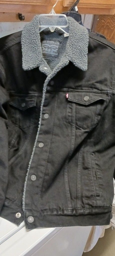 Men's Denim Levi Sherpa Lined Jacket