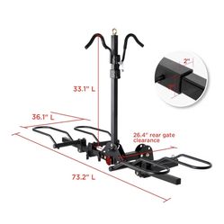 New Rockland 2 Bikes Rack w Lock Hitch Mount $290