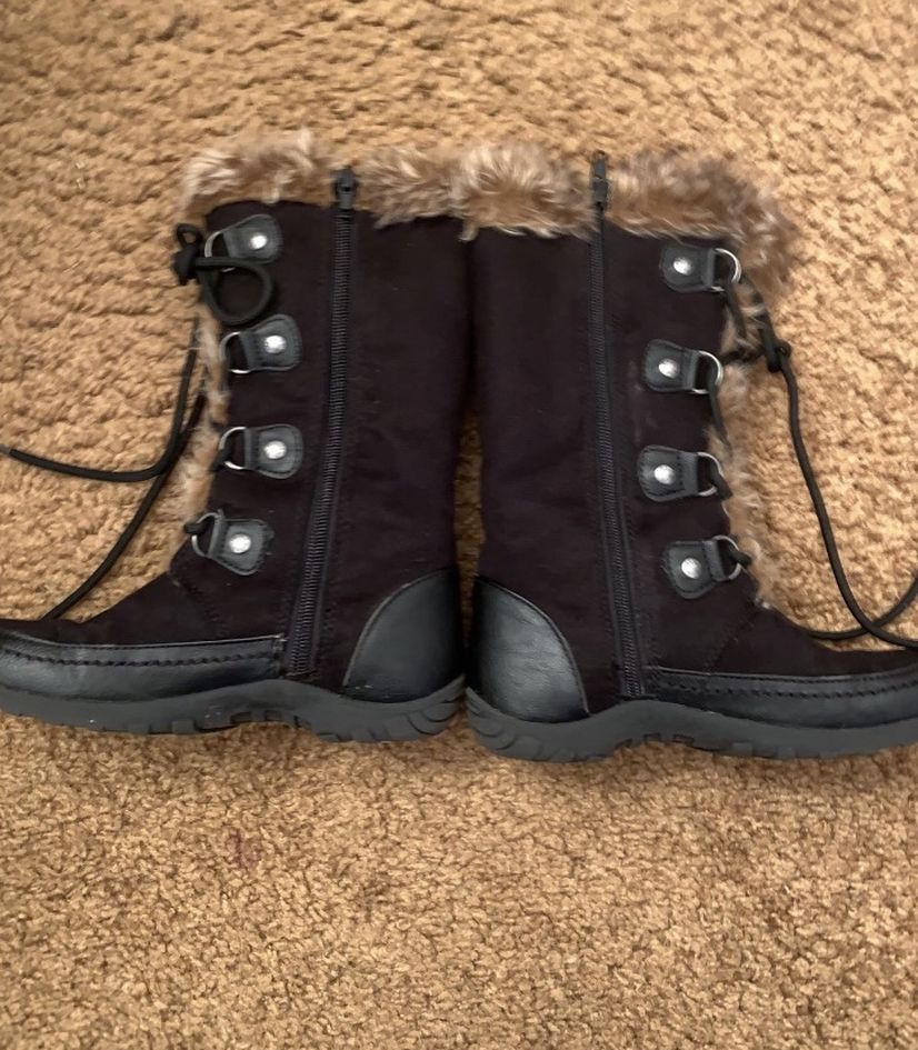 NINE WEST Girls Winter Boots Rubber Sole Size 1 Medium