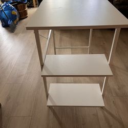 Computer Desk With 2 Side Shelves