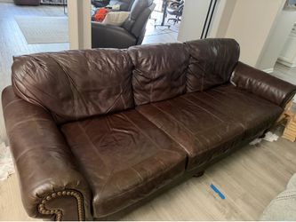 Real Leather couch brown