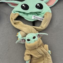 Disney Yoda hat and yoda plushie