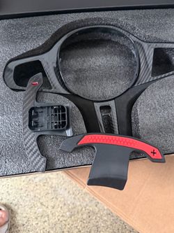 Carbon Fiber Steering Wheel Trim Kit with Paddle Shifters