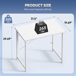 NEW 32” WHITE Office Computer Desk Writing Study Workstation