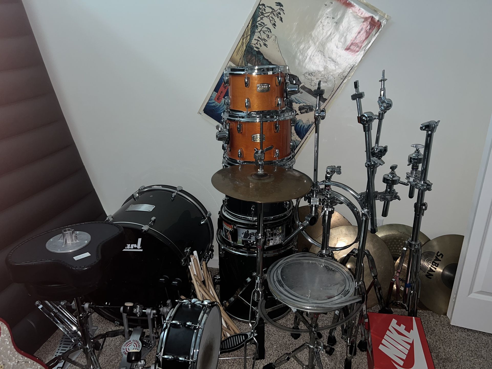 Yamaha And Pearl Drum Kit