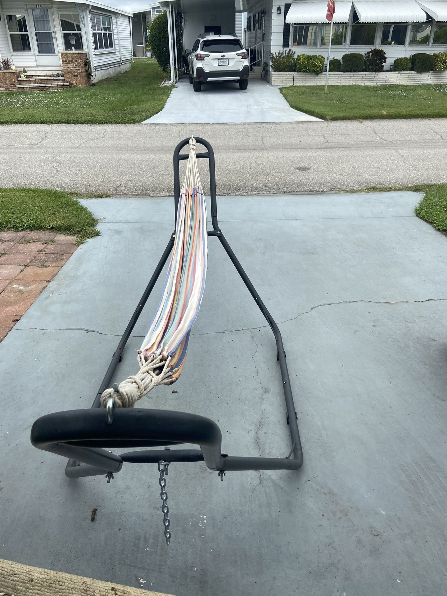 Hammock Stand And Stripped Hammock