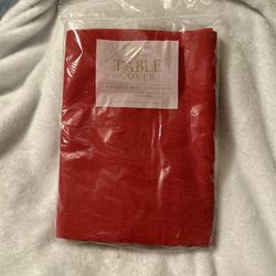 Caspen Banquet size Linen Table Cover / Red / Brand New