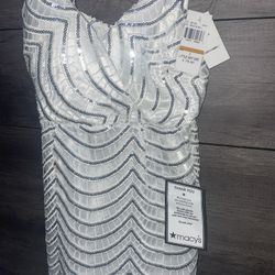 Macys dress white sparkly xs