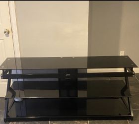 Black Glass Tv Stand