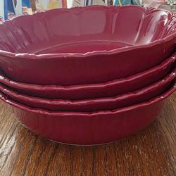 4 Stone Ware Bowls 