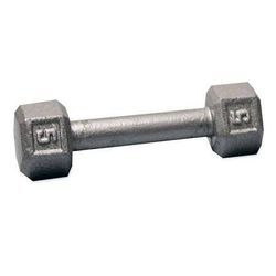 New Ader Fitness Hex Hexagon Cast Iron Metal Dumbbell Dumbbells Dumbell Dumbells 5 lb.
