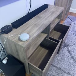 Tv Stand With Two Drawers And Two Shelves
