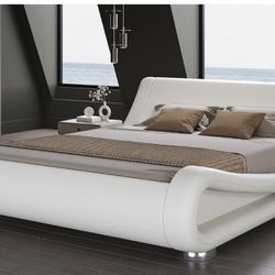 King size Modern White Bed 
