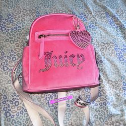 New Pink Juicy Couture Backpack Purse Bag Velour NWT MSRP $99 Lemonade 