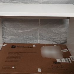 New Furniturebox UK Enzo White High Gloss Computer Office Desk, 47.24" x 23.62".