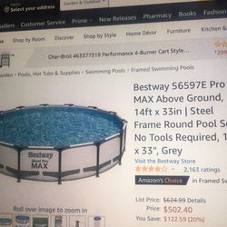 New Bestway Pro Pool 14 Ft By 33” With Pump And Filter Easy Installation 