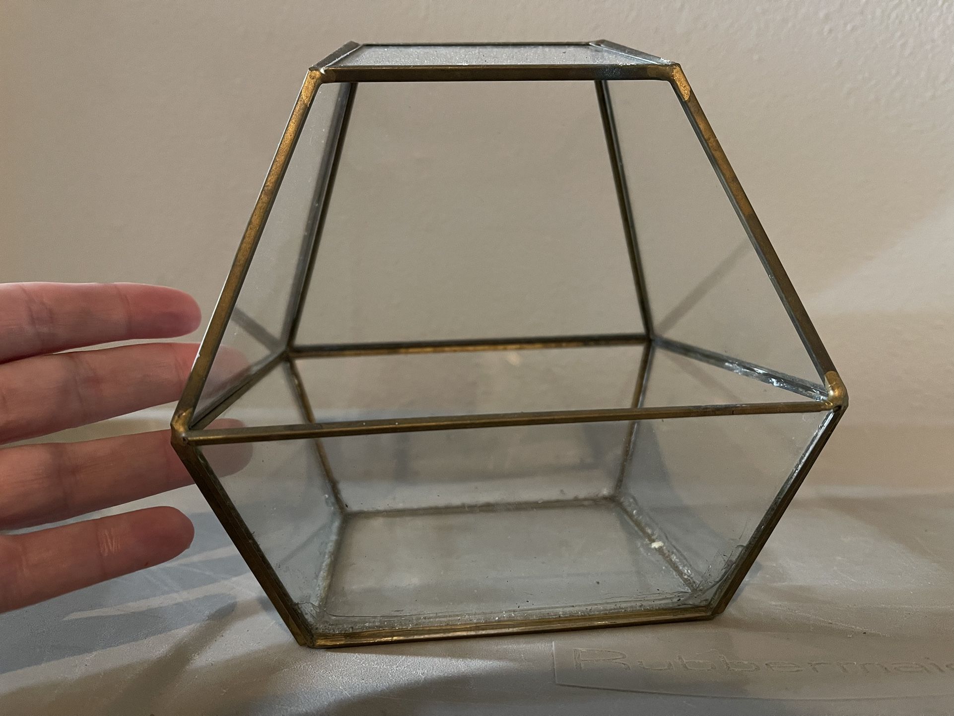 Metal And Glass Planter