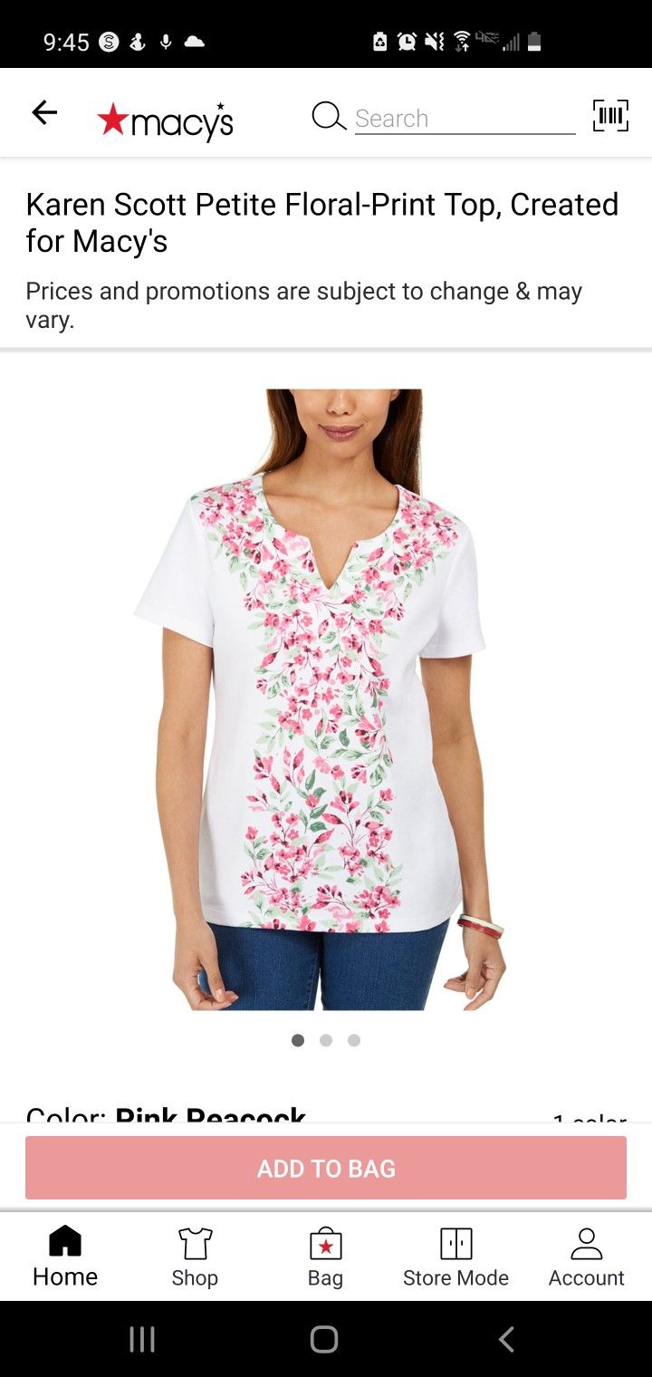 Karen Scott Petite Floral-print Top