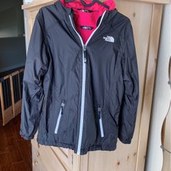 The North Face Girls Large Black And Pink Jacket