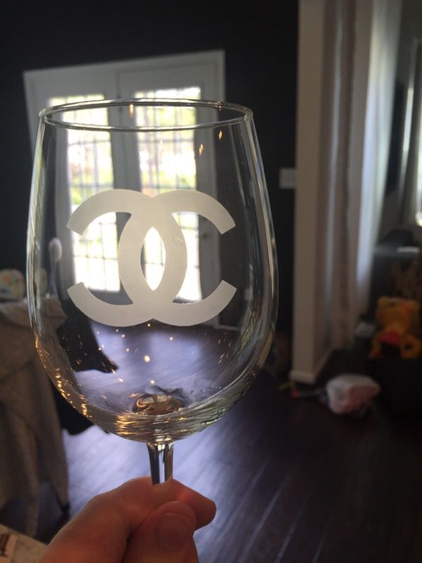 Chanel Promo Etched Drinking Glass Designer Glasses