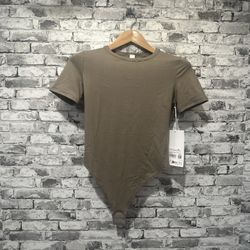 NWT Lululemon Stretch Cotton Rib Crewneck SS Bodysuit Thong Size XS (WSHG)