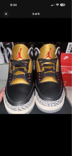 Air Jordan 3 Black Gold Sneakers