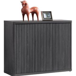 SICOTAS Buffet Cabinet With Storage Accent Sideboard In Dark Gray