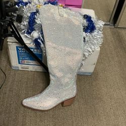 Over The Knee Rhinestone Cowboy Boots Size 10